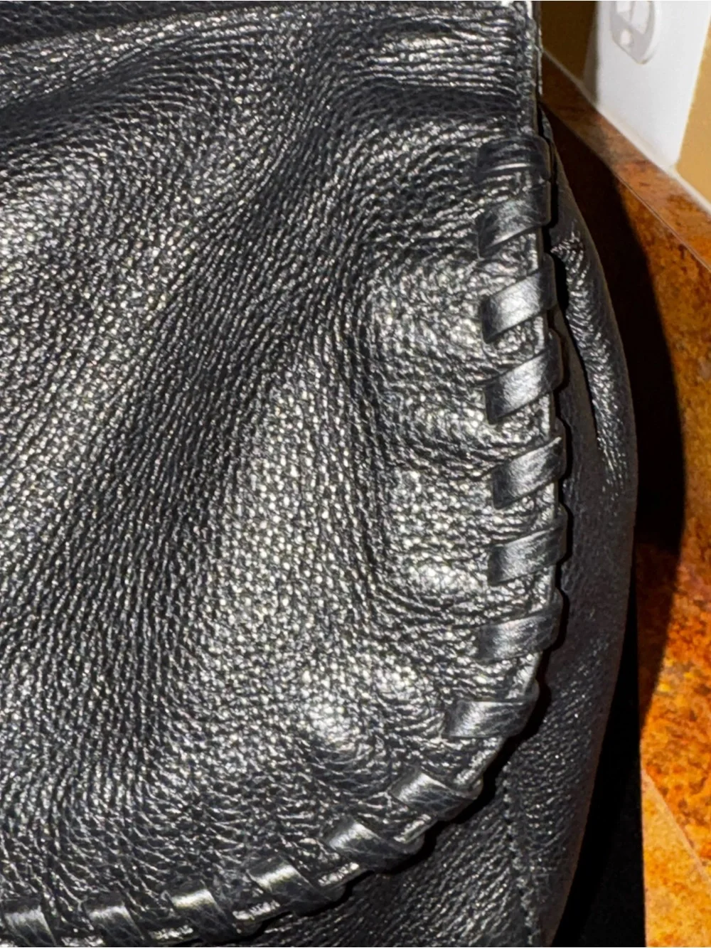 Tory Burch Marion Black Pebbled Leather Chain Shoulder Bag